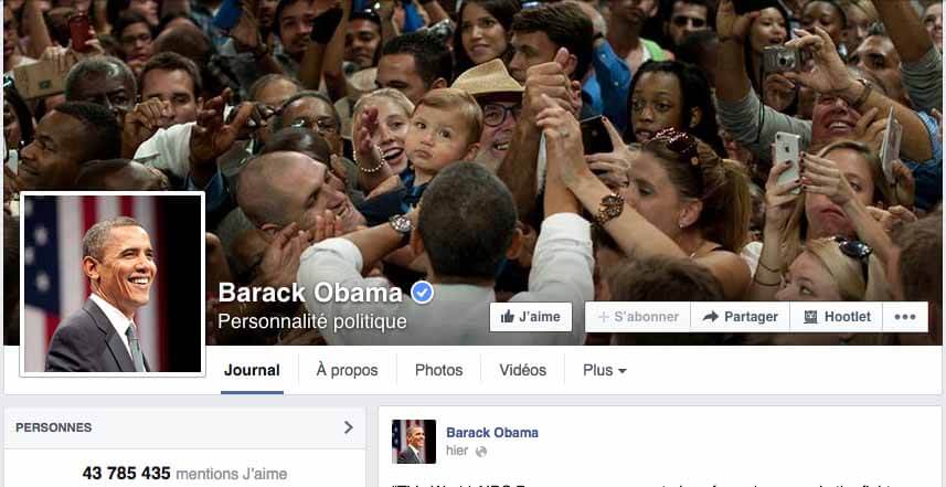 Page officielle de Barack Obama